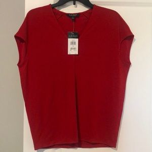 Ralph Lauren brilliant red sleeveless top
